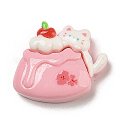 Frühling Kirschblüten Thema opake Harz Pudding Decoden Cabochons RESI-E055-02A