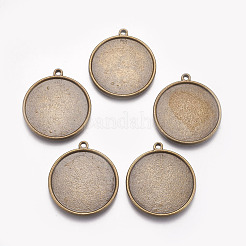 Tibetischen stil Anhänger Fassungen für Cabochons X-TIBEP-1811-AB-NR