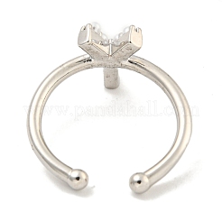Offene Manschettenringe aus Messing mit Rack-Beschichtung für Damen RJEW-F162-01P-Y