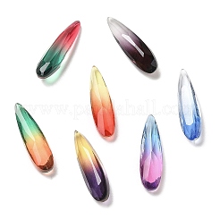 Spitz zulaufende Glas-Strass-Cabochons mit Farbverlauf GLAA-B012-46