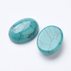 Synthetische grüne Türkis Cabochons G-F501-01-10x12mm