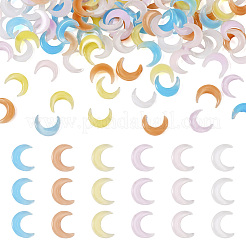 Pandahall 120 Stück 6 Farben Harz 3D-Mond-Cabochons MRMJ-TA0001-31