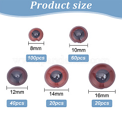 Augen-Cabochons aus Kunststoff DOLL-WH0002-08