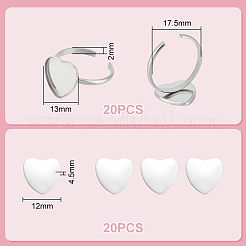 DIY Rohling Herz Manschettenring Set FIND-UN0002-92