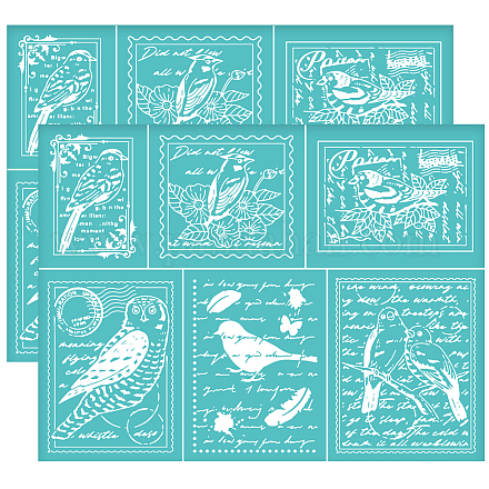 Wholesale OLYCRAFT 2Pcs 11x8 6 Inch Bird Stamp Self Adhesive Silk