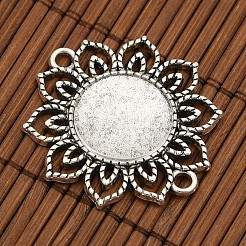 Einstellbar Messing Blume Fingerring-Komponenten Druckknopf Fassungen DIY-X0204-AS