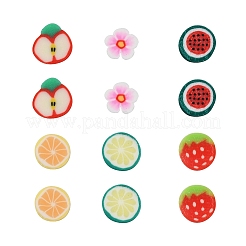 1800 Stück 6 Stil Obst Thema handgemachte Fimo Nail Art Dekoration CLAY-YW0001-23