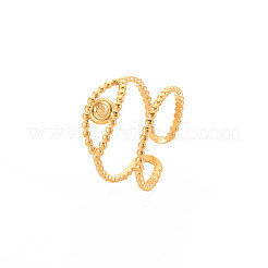 Ionenplattierung (IP) 304 Edelstahl offene Pad Ring Cabochon-Einstellungen STAS-S119-157G