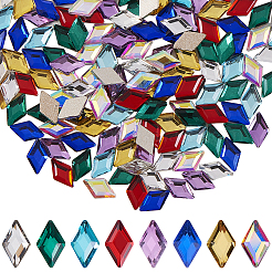 240 Stück 8 Farben Rhombus Glas Cabochons GGLA-GF0002-02