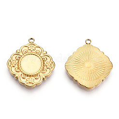 Cabochon-Fassungen für Anhänger aus Edelstahl 304 STAS-T060-61G