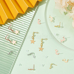 48 шт. 3 цвета 201 нержавеющая сталь фурнитура для сережек-гвоздиков STAS-DC0009-86