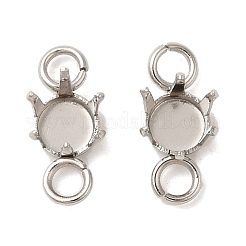304 Edelstahl-Anhänger mit Strass-Krallenfassungen STAS-U025-04A-P
