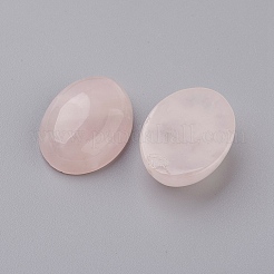 Natürliche Cabochons mit flachem Rücken aus Rosenquarz G-G741-13x18mm-21