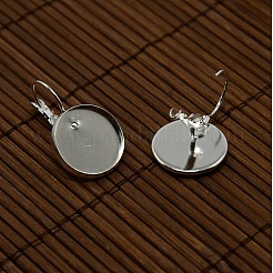 Cabochon-Abdeckung aus klar gewölbtem Glas und Fassungen für den Ohrring aus Messing für Heimwerker DIY-X0160-S-RS