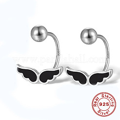 Anlaufschutz-Ohrstecker aus rhodiniertem Sterlingsilber 925 BX2435-1