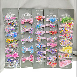 50 Stück 5 Farben Treibsand Pailletten Kunststoff Cabochons KY-CJ0001-39