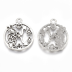Tibetische Legierung Bunny Anhänger Emaille Fassungen TIBE-S314-25AS-LF