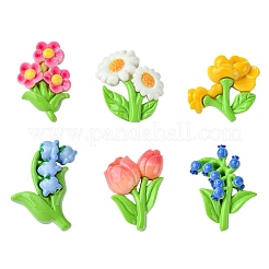12 Stück 6 Stile undurchsichtige Harz-Decoden-Cabochons RESI-FS0001-68