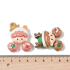 Weihnachts-Deko-Cabochons aus undurchsichtigem Harz RESI-S391-24