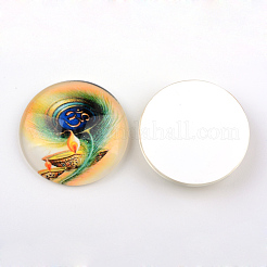 Yoga Thema Glas Cabochons X-GGLA-L011-25mm-02
