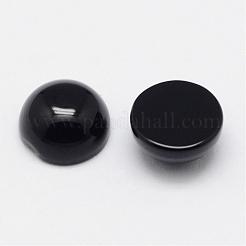 Natürlich gefärbte und erhitzte schwarze Achat-Cabochons G-F313-01-10mm