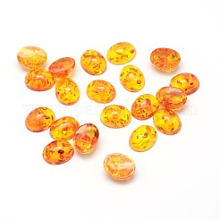Nachgeahmt Bienenwachs Harz ovale flache Rückseite Cabochons CRES-L011-02