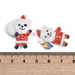 Deko-Cabochons aus undurchsichtigem Harz mit Weihnachtsmotiv RESI-M050-02