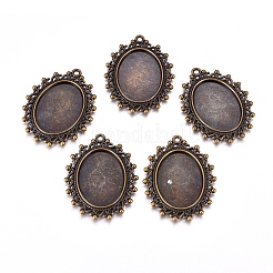 Zink Legierung Anhänger Fassungen für Cabochon & Strass PALLOY-A15289-AB-LF