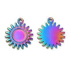 Ionenplattierung (IP) 304 Edelstahl Anhänger Cabochon-Einstellungen STAS-L020-012RC