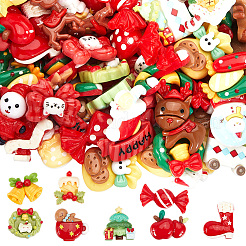 Weihnachts-Deko-Cabochons aus undurchsichtigem Harz RESI-SP0001-03