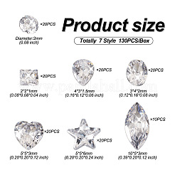 7 Stil Zirkonia-Cabochons ZIRC-CD0001-07
