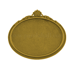 Oval tibetischer Stil Brosche Fassungen für Cabochon TIBE-S186-AG-NR