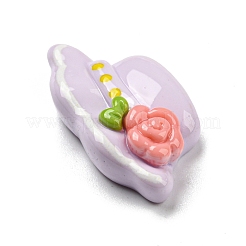 Niedliche undurchsichtige Harz-Cabochons mit Cartoon-Mädchen-Motiv CRES-D014-01G