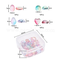 40 Stk. 4 Stil transparente Glascabochons GGLA-YW0001-09