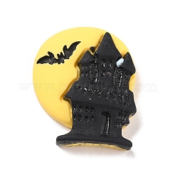 Mond mit Schloss-Cabochons aus undurchsichtigem Harz RESI-F031-06