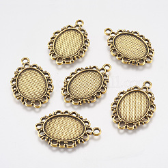 Tibetischen stil Anhänger Fassungen für Cabochons TIBE-A19753-AG-LF