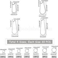 Creolen-Zubehör aus Edelstahl 316 und offene Biegeringe-Zubehör-Sets aus Edelstahl 304 STAS-UN0010-30