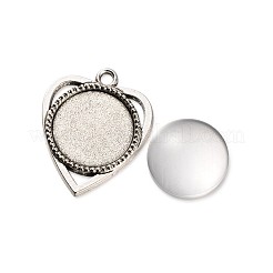 Antiken goldenen Ton Anhänger Legierung leere Grundfassungen für Cameo-Cabochons DIY-X0183-AS