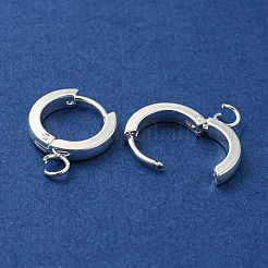 201 фурнитура для сережек-колец Huggie Hoop из нержавеющей стали STAS-A167-01J-S