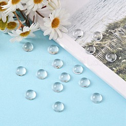 Transparent halbrund Glas Cabochons X-GGLA-R027-12mm