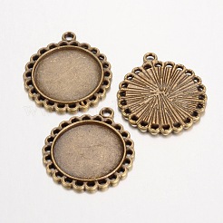 Tibetischen stil Anhänger Fassungen für Cabochons TIBE-21668-AB-NR