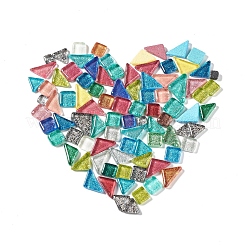 Mischform mit Glitzerpulver Mosaikfliesen Glascabochons DIY-P045-06
