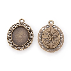 Tibetischen stil Anhänger Fassungen für Cabochons TIBEP-R099-AB-FF