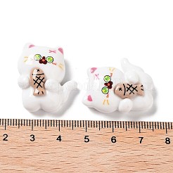 Cartoon weiße Katze Harz Decoden Cabochons CRES-R203-01H
