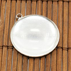 25mm transparent klar gewölbte Glas Cabochon Abdeckung für Messing Fotoanhänger Herstellung KK-X0021-NF