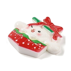 Weihnachtshasen Motiv opake Decoden Cabochons aus Kunstharz RESI-S397-01D