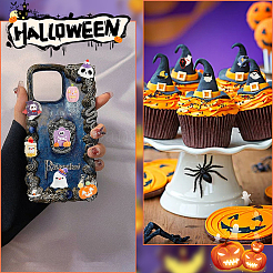 84 Stück 16 Stile Halloween opake Harz Decoden Cabochons CRES-SC0002-89