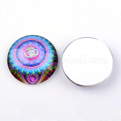 Yoga Thema Glas Cabochons X-GGLA-L011-25mm-13