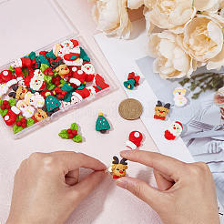 48 stücke 8 arten weihnachtsthema opake harz cabochons CRES-CA0001-23