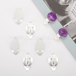 Cabochon-Fassungen für Ohrclips aus Messing X-KK-M019-03S